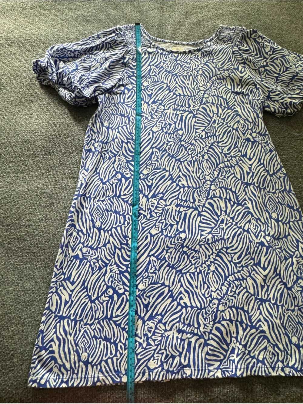 Lilly Pulitzer Blue and White Printed Shift Dress - Picture 11 of 13